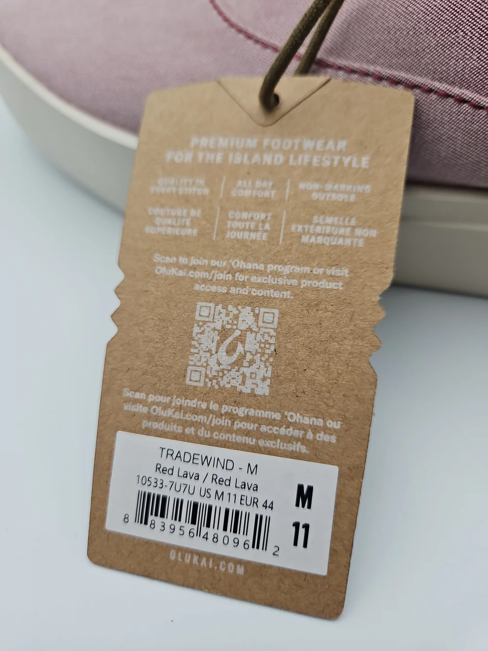 OluKai Red Low-Top Canvas Sneakers